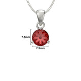 January Birthstone - Garnet Cubic Zirconia Sterling Silver Pendant Necklace