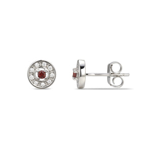 Sterling Silver January Cubic Zirconia Birthstone Stud Earrings