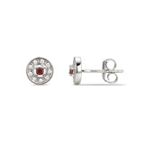 Sterling Silver January Cubic Zirconia Birthstone Stud Earrings