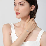 July Birthstone - Ruby Cubic Zirconia Adjustable Silver Bracelet