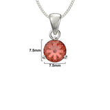 July Birthstone - Ruby Curban Zirconia Silver Pendant Necklace
