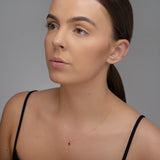 July Birthstone - Ruby Cubic Zirconia 9ct Gold Pendant Necklace