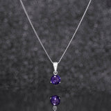 June Birthstone - Alexandrite Cubic Zirconia Silver Pendant Necklace