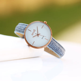 Ladies Handwriting Engraved Anaii Watch - Lake Blue