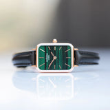 Ladies Handwriting Engraved Architect Lille Watch - Pine Green