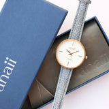 Ladies Modern Font Engraved Anaii Watch - Lake Blue