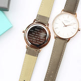 Ladies Modern Font Engraved Architect Blanc Watch - Light Grey Strap