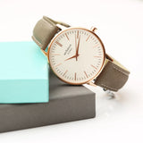 Ladies Modern Font Engraved Architect Blanc Watch - Light Grey Strap