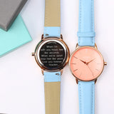 Ladies Modern Font Engraved Architect Coral Watch - Light Blue Strap