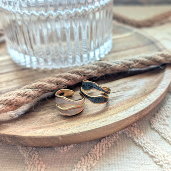 Amnesia Jewellery | Gold Plated Stainless Steel Lava Flow Ring. Our gold plated Lava Flow Ring with its unique irregular design is perfect for wearing on its own or to stack up with other gold plated rings. Tarnish Free and Waterproof. Shop now for quality Jewellery/Jewelry!