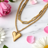 Amnesia Jewellery | Gold Plated Layered Love Heart Necklace