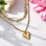 Amnesia Jewellery | Gold Plated Layered Love Heart Necklace