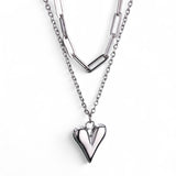 Amnesia Jewellery | Gold Plated Layered Love Heart Necklace