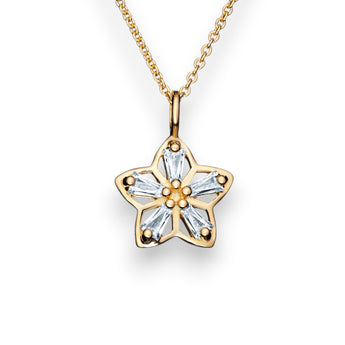 Sterling Silver Leilani Flower Necklace Layered in 14ct Gold