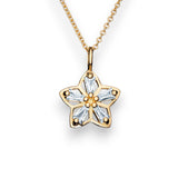 Sterling Silver Leilani Flower Necklace Layered in 14ct Gold