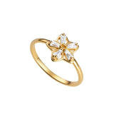 Sterling Silver Leilani Flower Ring Layerd in 14ct Gold