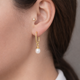 Lily Pearl Drop Earrings, 18ct Gold Plated, 925 Sterling Silver