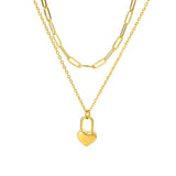 Amnesia Jewellery | Gold Plated Locked Love Layered Necklace