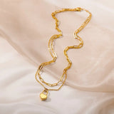 Amnesia Jewellery | Gold Plated Locked Love Layered Necklace