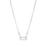Fancy Loop Cubic Zirconia Silver Necklace