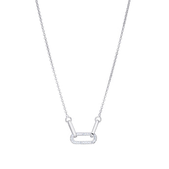 Fancy Loop Cubic Zirconia Silver Necklace