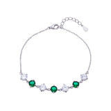 925 Sterling Silver & Emerald CZ Bracelet