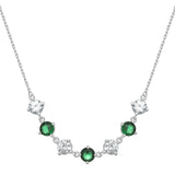 925 Sterling Silver & Emerald CZ Party Necklace