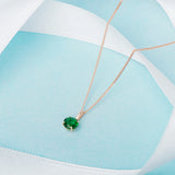 May Birthstone - Emerald CZ 9ct Gold Pendant Necklace
