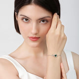 May Birthstone - Emerald CZ Adjustable Silver Bracelet