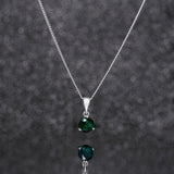 May Birthstone - Emerald CZ Silver Pendant Necklace