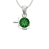 May Birthstone - Emerald CZ Silver Pendant Necklace
