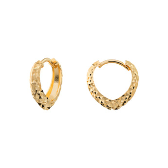 9ct Gold Diamond Cut Huggie Hoop Earrings