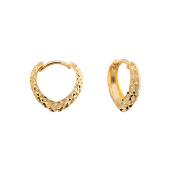 9ct Gold Diamond Cut Huggie Hoop Earrings