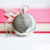 Modern Font Engraved Dual Opening Pocket Watch