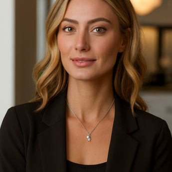 Sterling Silver Moon & Star Charm Necklace