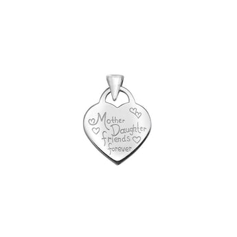 Silver Mother Daughter Friends Forever Pendant