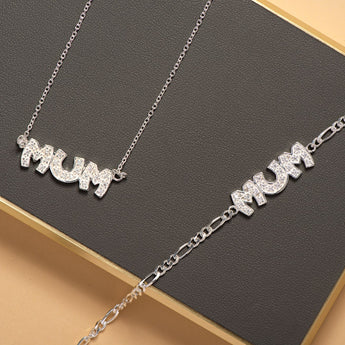 Sterling Silver Mum Cubic Zirconia Bracelet