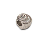 Sterling silver nautilus shell bead charm symbolising growth and renewal. Hypoallergenic, fits most charm bracelets - elegant and meaningful jewellery.