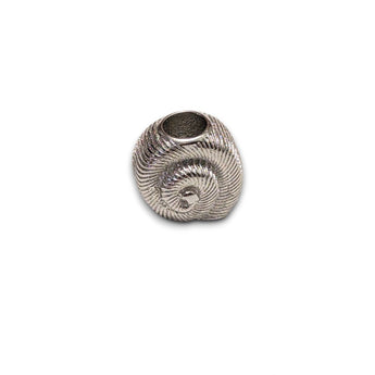 Sterling silver nautilus shell bead charm symbolising growth and renewal. Hypoallergenic, fits most charm bracelets - elegant and meaningful jewellery.