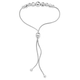 Sterling Silver Beaded Bolo Bracelet 