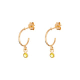 Sterling Silver November Birthstone Hoop Earrings Layered in 9ct Gold
