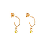Sterling Silver November Birthstone Hoop Earrings Layered in 9ct Gld