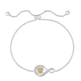 November Birthstone - Topaz CZ Adjustable Silver Bracelet