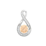 November Birthstone - Topaz CZ Silver Infinity Pendant Necklace