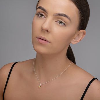 November Birthstone - Topaz CZ Silver Pendant Necklace