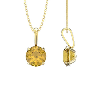 November Birthstone - Topaz CZ 9ct Gold Pendant Necklace