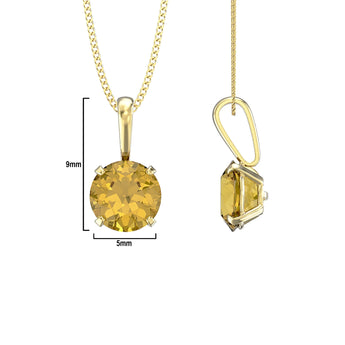November Birthstone - Topaz CZ 9ct Gold Pendant Necklace