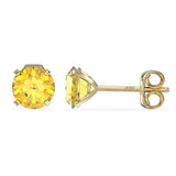 November Birthstone - Topaz CZ 9ct Gold Stud Earrings