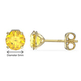 November Birthstone - Topaz CZ 9ct Gold Stud Earrings