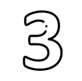 Number 3 in black